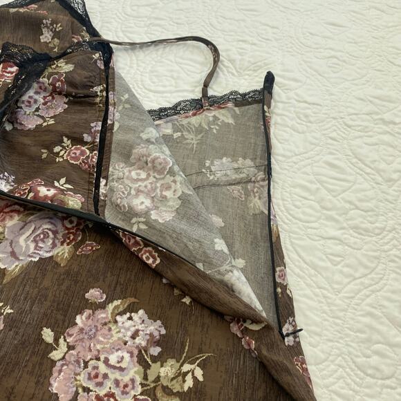 Brock Collection x H&M Large Womens Maxi Slip Dress Lace Trim Floral side slits - Picture 10 of 10